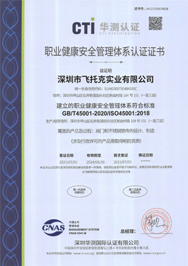 深圳飞托克 ISO 45001